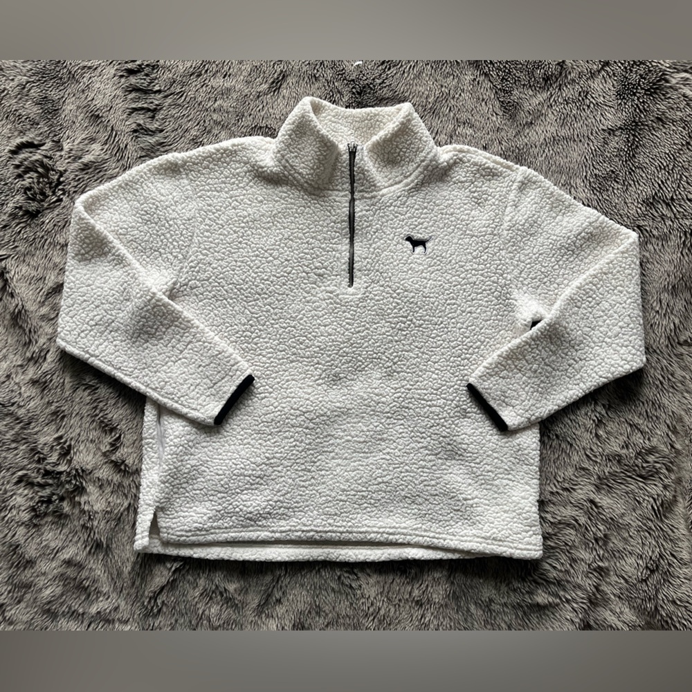 Victoria’s Secret PINK White Sherpa 1/4 Zip